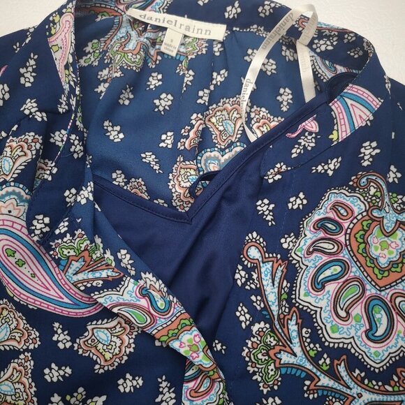 Daniel Rainn Ladies Size Small Navy with Pattern Lined Flowy Dress - Picture 7 of 10